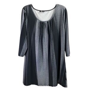 Lily by Firmiana Womens Blouse Tunic Top Black Gray Size 2XL Witchy Goth